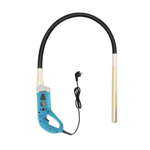 Vibrador eléctrico para hormigón, 1300 W, vibrador interior, botella vibratoria de hormigón, 4300 rpm, vibrador profesional de hormigón industiral, para introducir hormigón húmedo, instalaciones de