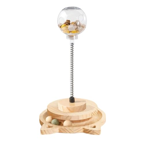 Cat-Treat-Ball-Play-Treat-Dispenser-Toy-Catnip-Roller-Cats-Slow-Food-Toy-Treat-Dispenser-With-Catnip-Roller-Track-Interactive-Solid-Wood-Feeder-BallSlow-Food-BallSlow-Treat-Feeder Cat Treat Ball Play Treat Dispenser Toy Catnip Roller Cats Slow Food Toy | Treat Dispenser, With Catnip, Roller Track Interactive, Solid Wood Feeder Ball,Slow Food Ball,Slow Treat Feeder - Image 1