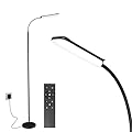 FRIDEKO HOME LED Floor Lamp with Remote, Dimmable Bright Reading Lamp for Crafts, Painting, Office & Bedroom, Adjustable Gooseneck Standing Light, 4 Color Temperatures, 1800LM, Touch Control, Black