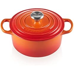 Cazuelas Le Creuset Las Mejores Ofertas Le Creuset Cocotte redonda de hierro fundido, 20 cm, 2, 4 L, Todas Las Fuentes de Calor incluso inducción, Volcanico, 21177200902430