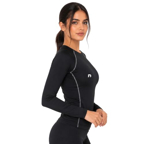 Image of NEVER LOSE Women Compression T-Shirt Top Plain Athletic Fit Multi Sports Cycling, Cricket, Football, Badminton, Gym