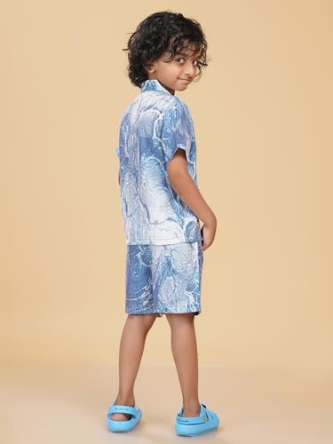 Image of Ninos Dreams Boys Cotton Rayon Coord Set with shorts /Holiday Shirt & Shorts