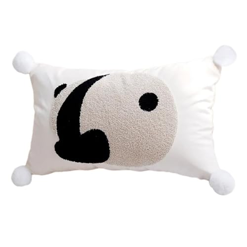 パンダ刺繍スローピロースリーブ快適なポリエステル枕カバー取り外し可能と洗えるクッションプロテクターケースクッションスローピロー