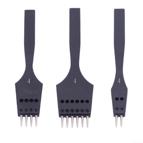 Perforador redondo de cuero de 3mm con puntas reemplazables para costura a mano de manualidades 3