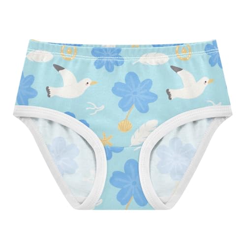 Girls' Underwear Flowers Floral Bird Blue Toddle Brief Panties 2-8 Years 20300572