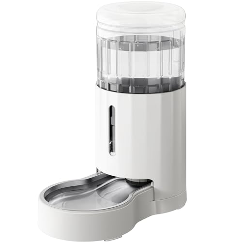 Distributeur d&rsquo;eau en Acier Inoxydable 7L, Grande capacité, Pas d&rsquo;électricité et Distributeur d&rsquo;eau Automatique Ultra-Silencieux pour Les Grands Chiens et Les Chats Multiples, Blanc.