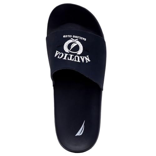 Image of Nautica Men's Open Toe Slide Sandals - Comfortable Indoor & Outdoor Shower Slippers