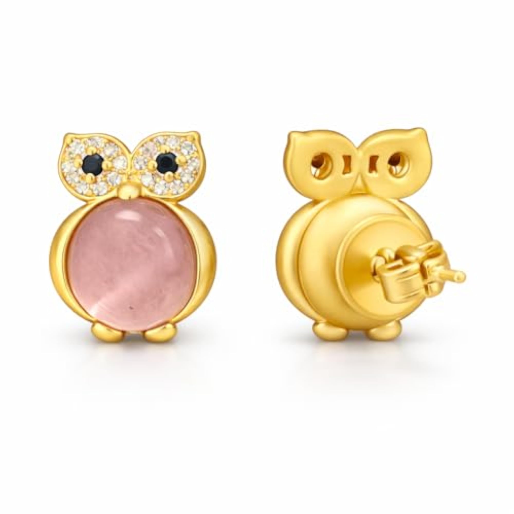 Owl Shaped Stud Earrings in 925 Sterling Silver, Casual Wear Gift