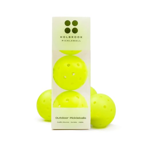 Holbrook Outdoor Pickleball Balls, Accessories, Soft Plastic Outdoor Balls, Professional Pickleball Gear