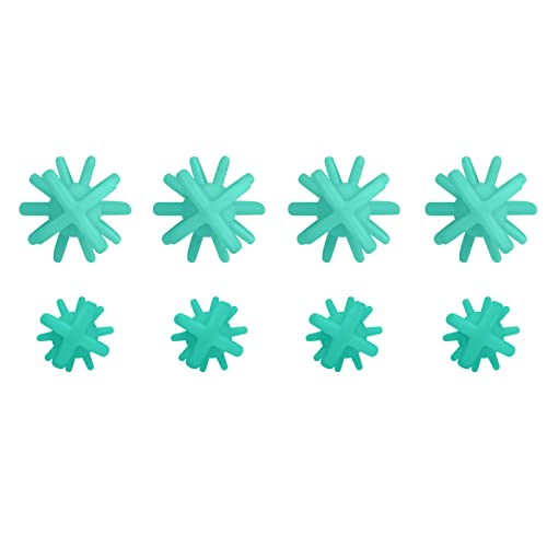 Purtribe Silicone Straw Brush 4 Pack - (2 Small, 2 Wide) - 10 Inches Reusable Straw Cleaner, Pipe Cleaners, Straw Cleaning Tool for Drinking Straws, Pipes, Tubes, Glass and Detailing (Teal)