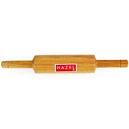 HAZEL Wooden Belan Rolling Pin Sagwan Roti Phulka Dough Roller for Home and Kitchen, 38 cm