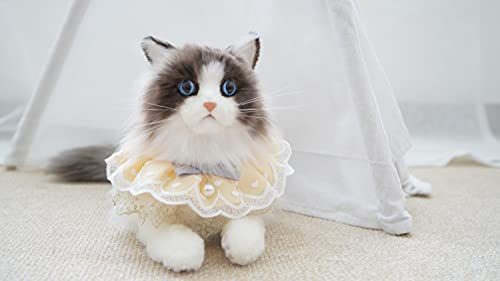 Chongker Stuffed Animals Handmade Realistic Ragdoll Cat Plush Companion Pet Gifts for Women Birthday Anniversary Cat Lover (Cat with Dress 6)