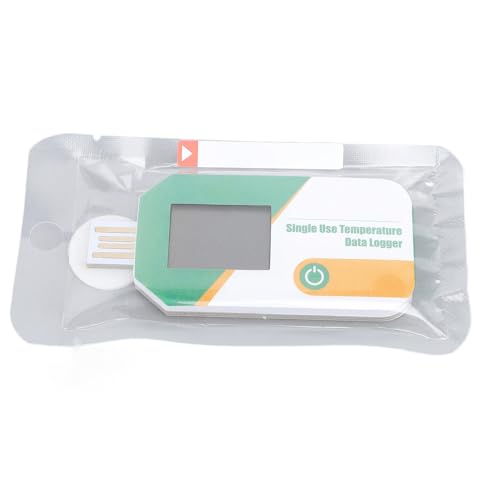 USB Temperature Logger with PDF CSV Reports, Water Resistant, 32000 Points for Cold Chain Transportation, Single Use