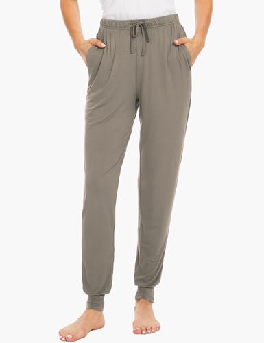 Image of GYS Women's Pajama Pants - Viscose Made from Bamboo, Joggers Pants with Pockets Comfy Lounge Sleep Pants Pj Bottoms