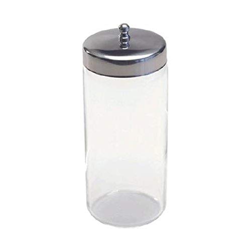 Graham-Field Glass Medical Sundry Jar with Lid, 6-5/8 x 3”, Clear Unlabeled Jar for Supplies (1 Count)