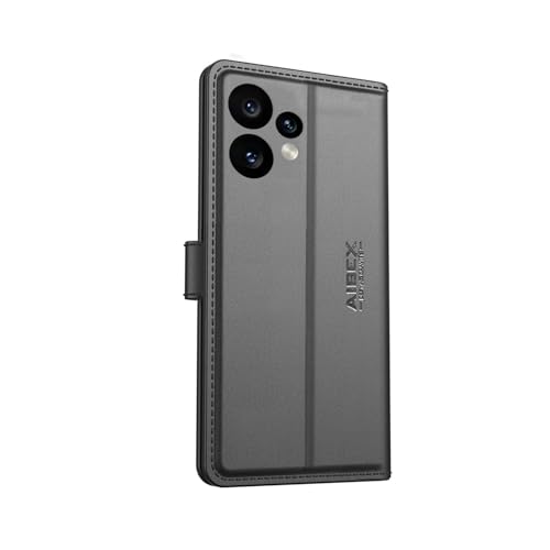 Image of AIBEX Compatible for CMF by Nothing Phone 2 Pro 5G Flip Cover Leather Finish with Magnatic Closure | Inside TPU with Card Pockets | Wallet Stand | Complete Protection Flip Case - Black