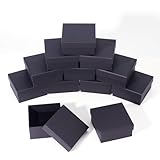 Boutigem 12Pcs Nero Gioielli Scatole Regalo Bulk Piazza Gioielli Scatola di Imballaggio con Spugna 7x7x3.5cm per Anello Collana Orecchini