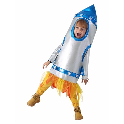 Disfarce astronauta crianças, disfarce de foguete infantil de piloto para Halloween carnaval nave espacial fato de vestir para meninos e meninas espetáculo cosplay roupa carnaval representações teatrais