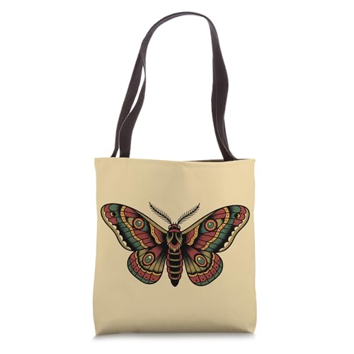 Cool Classic Old-school Tattoo Traditional Moth Flash Design Tote Bag
