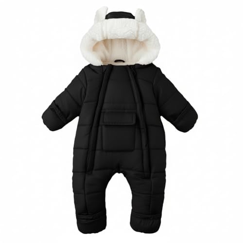 Image of AiWMGL Baby Girls Boys Snowsuit Newborn Winter Clothes Jumpsuit Romper Infant Hooded Fleece Coat Jacket Outwear