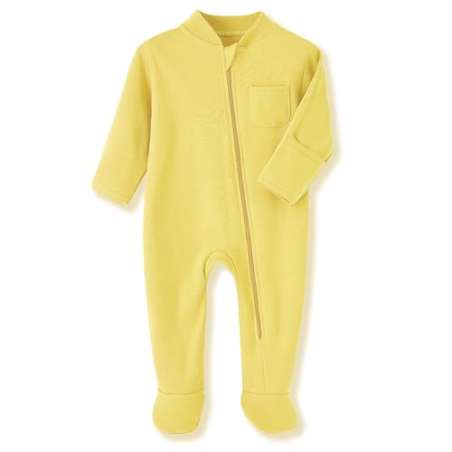 Image of Eleven's Kingdom Baby Kids Sleep and Play,Baby Cotton Pajamas with Mitten Cuffs, 2 Way Zipper Footed Sleeper 0-12 Month