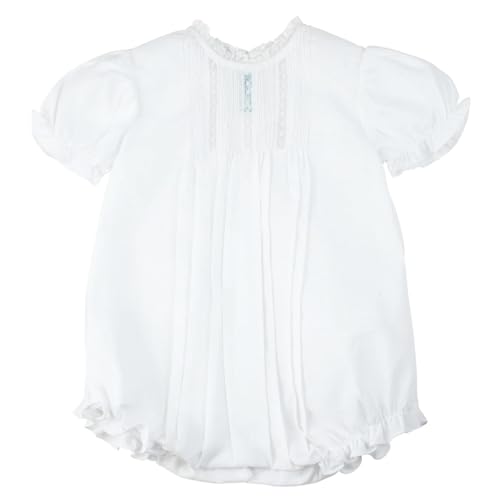 Feltman Brothers Girls White Pintucks & Lace Bubble, 3 Months