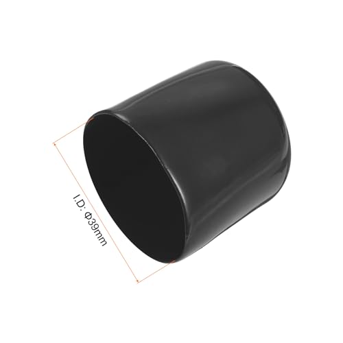 Image of uxcell 4pcs Rubber End Caps 39mm ID Vinyl Round End Cap Cover Screw Thread Protectors Black, 30mm Height