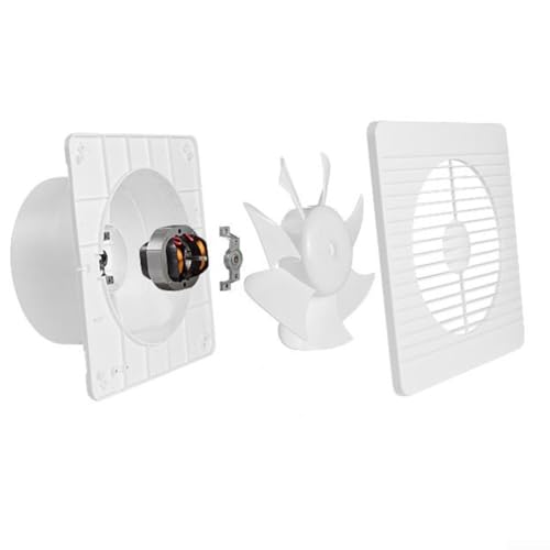 Ventilador de escape montado en la pared para baño, cocina, inodoro, potente ventilador silencioso con antidiseño, removedor de humedad y vapor, ventilador blanco de 6/8 pulgadas (6 pulgadas)