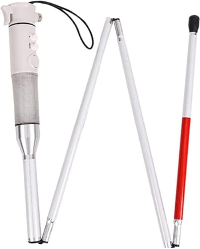 Bastón inteligente Blind Cane con luz LED para discapacidad visual - Bastón electrónico plegable para ancianos y ciegos