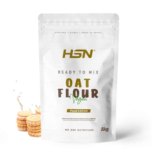 Harina de Avena de Sabores de HSN | Sabor Galleta Crema 1 Kg = 20 Tomas por Envase - Instant Oatmeal - Ideal Tortitas de Avena y Claras, Batidos | Sin Azúcares añadidos