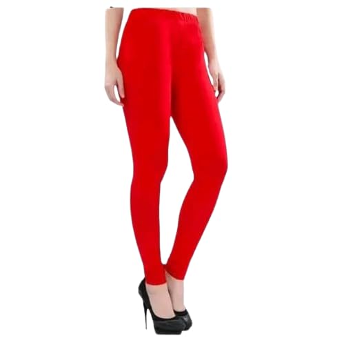 Women Black Cotton Lycra Ankle Length Leggings | High Waist Stretchable Slim Fit Tights-picture-57