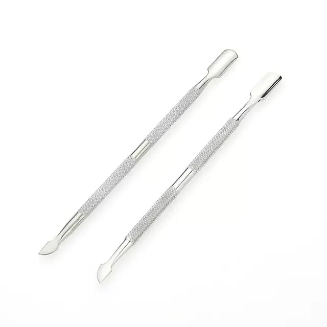 Metis Stainless-Steel Cuticle Pusher/Remover for Dead Skin of Nails/Nail Tool (Pack of 2)