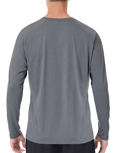 Roadbox UPF 50+ Sun Shirts for Men, UV Protection Long Sleeve Swim Shirt, Quick Dry Rash Guard for Fishing Hiking Running