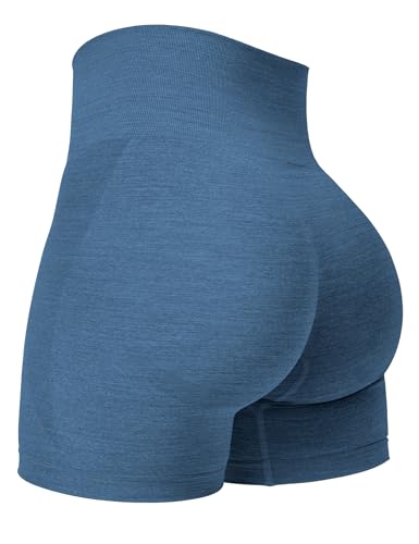 Image of YEOREO Women Seamless High Waist Shorts Smile Contour Biker Shorts Gym Yoga Workout