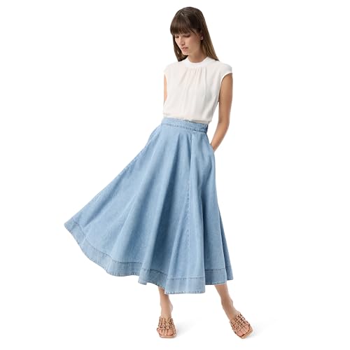 DEE OCLEPPO Women's Sage Half Circle Midi Skirt with Pockets Standard2