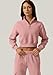 QINSEN Plus Size Women's Crop Sweatshirt Half Zip Casual Cashmere Pullover Peachskin XL
