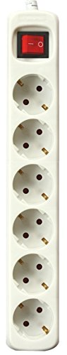 Silver Electronics 9636 Steckdosenleiste mit Schalter, weiß, 6 Steckdosen / 1,5 m Cover