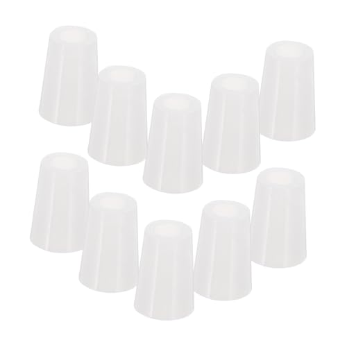 LOORGVEL 10個 シリコーン製テーパープラグ 高耐熱透明シリコンシーリングストッパー 試験管用ホール付き密封栓 耐摩耗で再利用可能 実験用