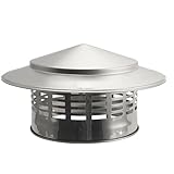 Tapa de chimenea, sombrerete de chimenea de 6,3' de acero inoxidable, tapa de chimenea redonda, tapas de chimenea redondas, se adapta a cubiertas de malla, protección contra pájaros, grande