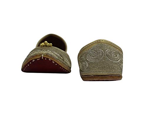 Stop n Style Gold Punjabi Jutti for Ladies Shoes Handmade Ethnic Mojari Traditional3