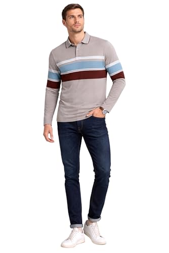Image of SANE ORIGINALS Full Sleeves Textured Polo Tshirt for Men with Pocket || Long Sleeves Collar and Pocket T-Shirt for Men