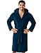 Produktbild Morgenstern Bademantel Herren Kapuze 100% Baumwolle Frottee OEKO-TEX Velours Morgenmantel Lang Finn Dunkelblau XL