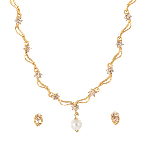 Estele Gold Plated Austrian Crystals Jewellery Set for Women