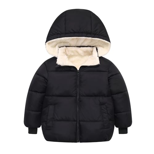 Image of LTKOUGFAM Toddler Winter Coats, 1-7T Baby Girls Boys' Winter Fleece Jackets With Hooded Jacket Outwear
