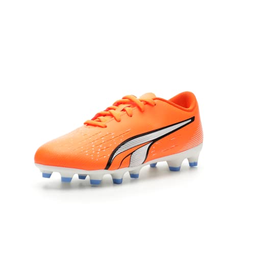 PUMA Ultra Play Firm Ground/Artificial Ground (Toddler/Little Kid/Big Kid) Ultra Orange/Puma White/Blue Glimmer 3 Little Kid M