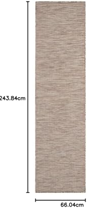 Nourison Positano Indoor/Outdoor Beige 2'2" x 8' Area Rug, Easy Cleaning, Non Shedding, Bed Room, Living Room, Dining Room, Backyard, Deck, Patio (2x8)