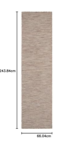 Nourison Positano Indoor/Outdoor Beige 2'2" x 8' Area Rug, Easy Cleaning, Non Shedding, Bed Room, Living Room, Dining Room, Backyard, Deck, Patio (2x8)