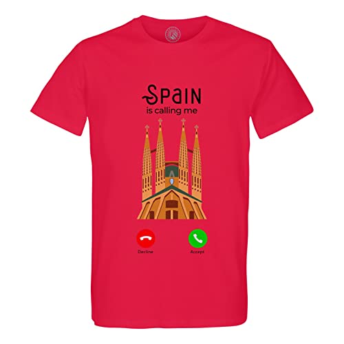T-Shirt Homme Col Rond Spain is Calling Me souvenir de Barcelone en coton noir
