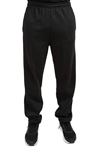 VIBES Men's Fleece Sweatpants Elastic Waistband & Bottom Relax Fit Size Large Black