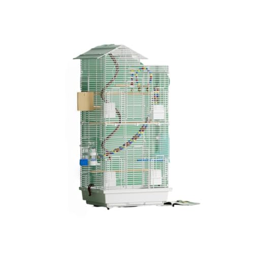 AOUCN鳥かご インコケージ 鳥籠,大型スペースワイヤーホームビューイング,引き込み式トレイ 脱出防止バックル設計 ダブルケージドア(ホワイト,パッケージ3) (白セット3)